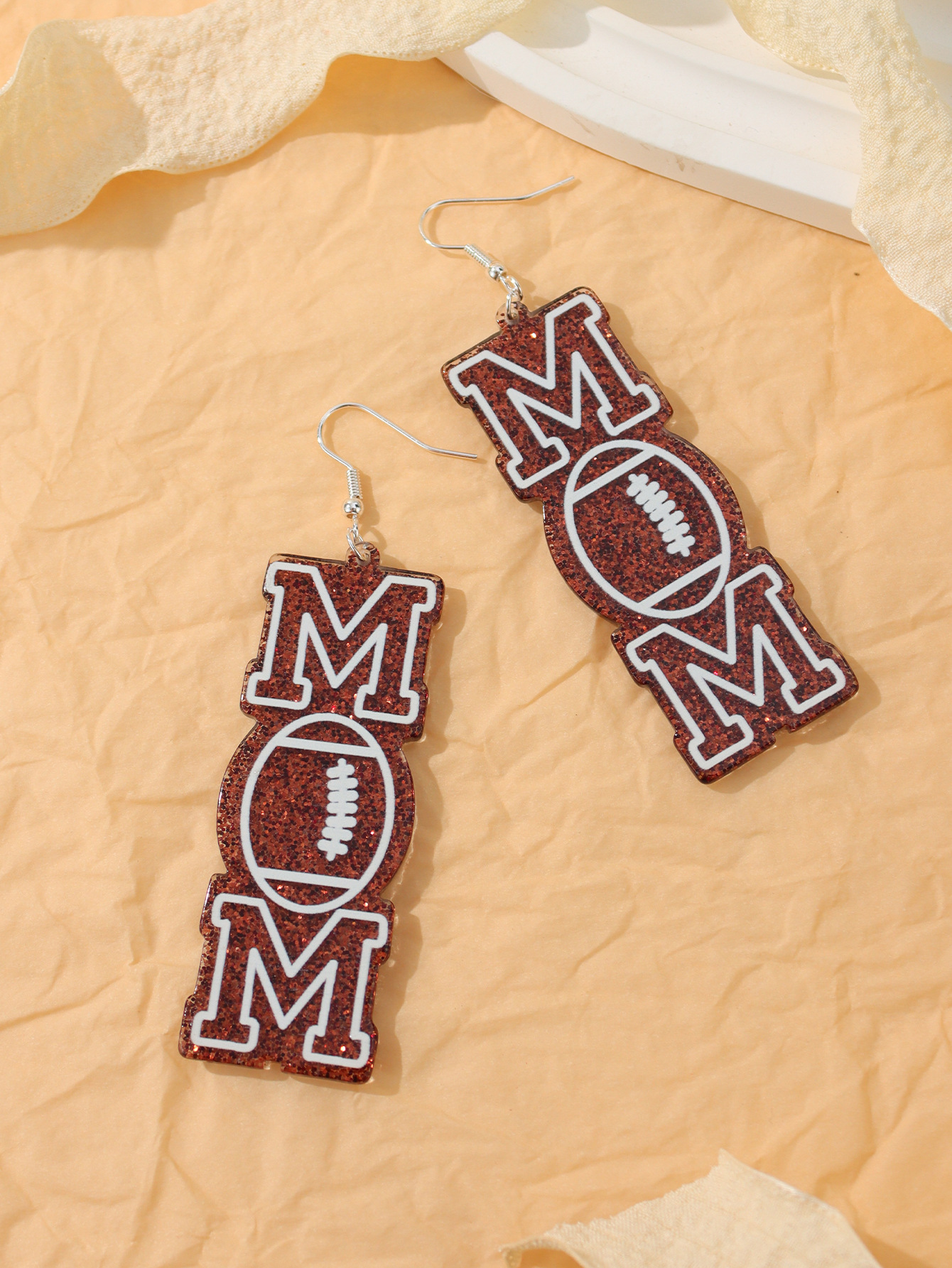 1 Pair Casual Simple Style Letter Football Iron Drop Earrings display picture 9