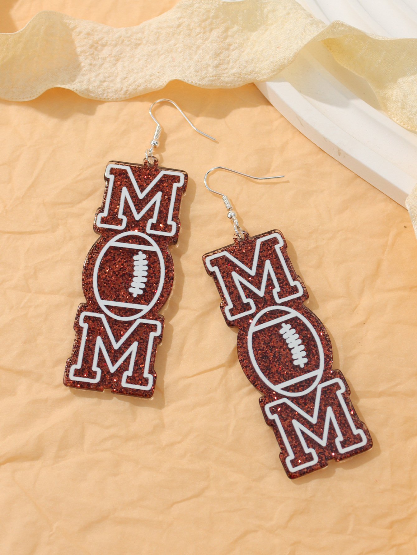 1 Pair Casual Simple Style Letter Football Iron Drop Earrings display picture 10