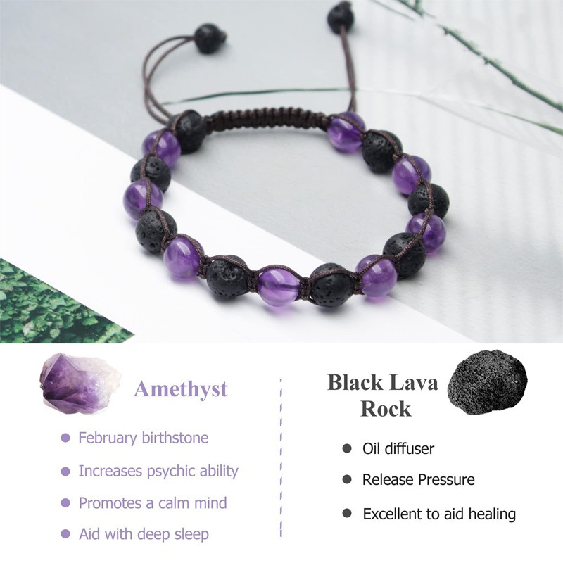 Simple Style Round Natural Stone Obsidian Beaded Women's Bracelets display picture 8