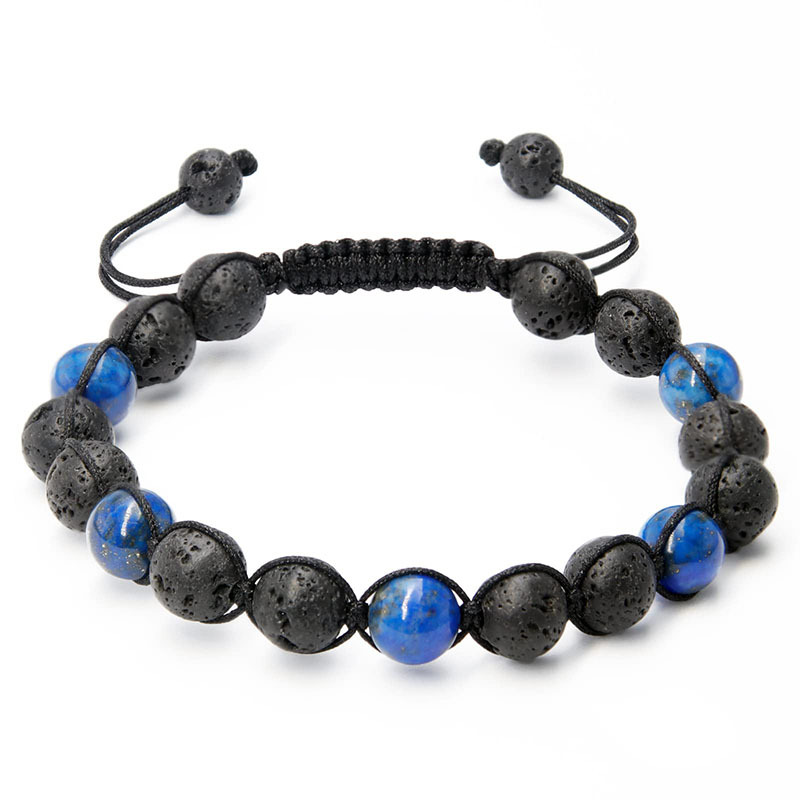 Einfacher Stil Runden Ein Naturstein Obsidian Perlen Frau Armbänder display picture 9