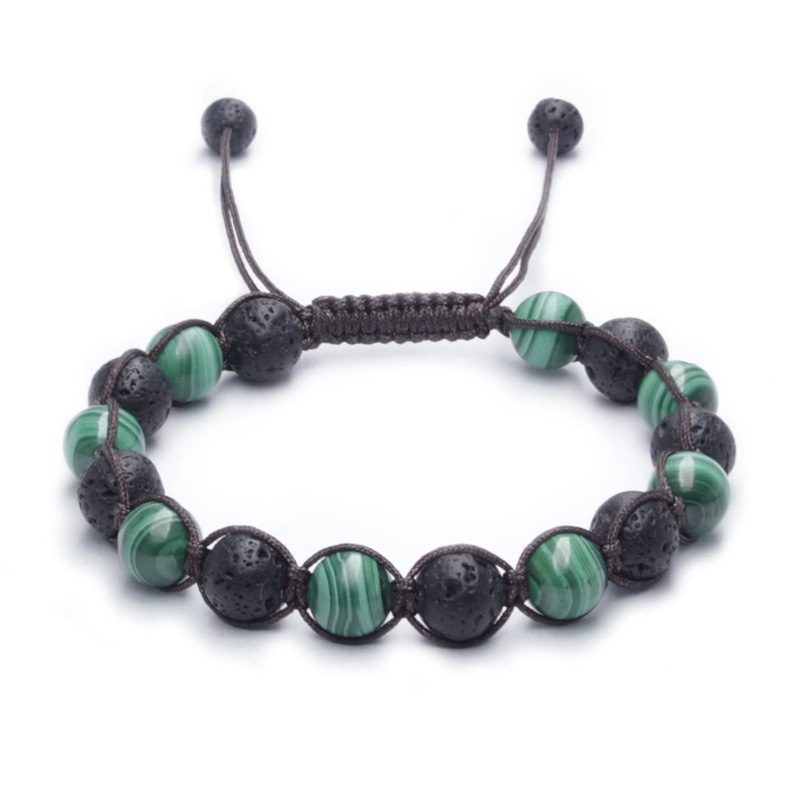 Simple Style Round Natural Stone Obsidian Beaded Women's Bracelets display picture 10