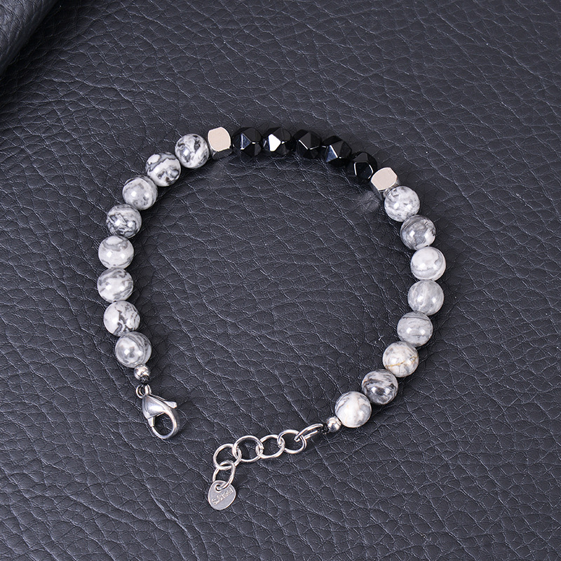 Commute Round Natural Stone Beaded Men's Bracelets display picture 2