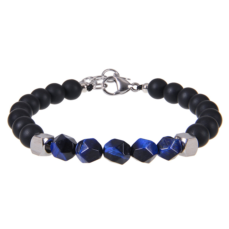 Commuer Rond La Pierre Naturelle Perlé Hommes Bracelets display picture 5