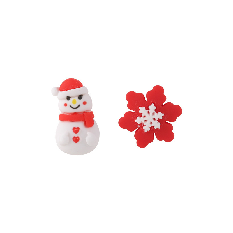 1 Pair Cute Santa Claus Asymmetrical Flakes Alloy Ear Studs display picture 14