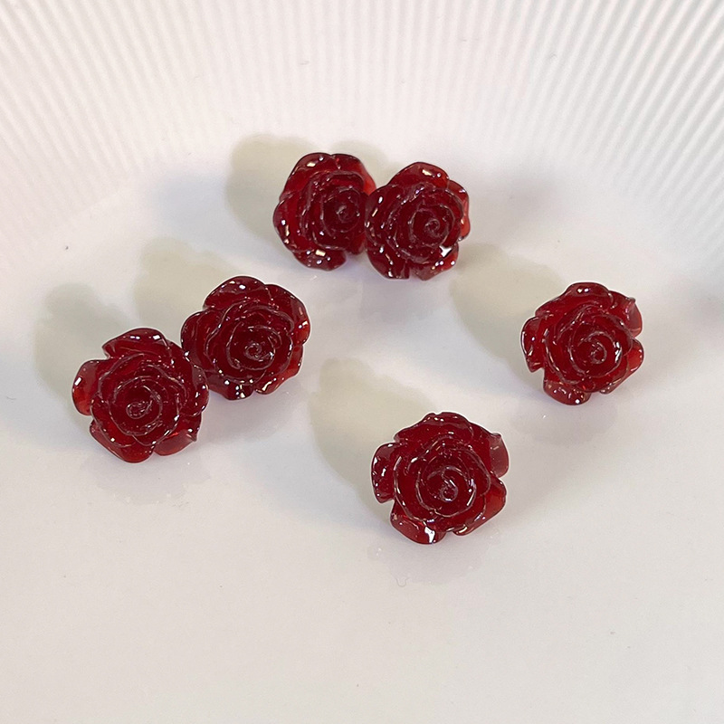 1 Paire Style Simple Rose Résine Synthétique Boucles D'oreilles display picture 6