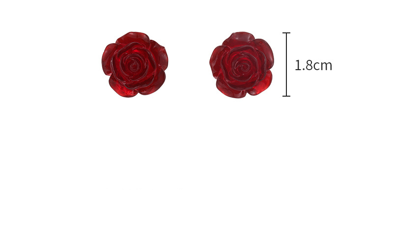 1 Pair Simple Style Rose Synthetic Resin Ear Studs display picture 1
