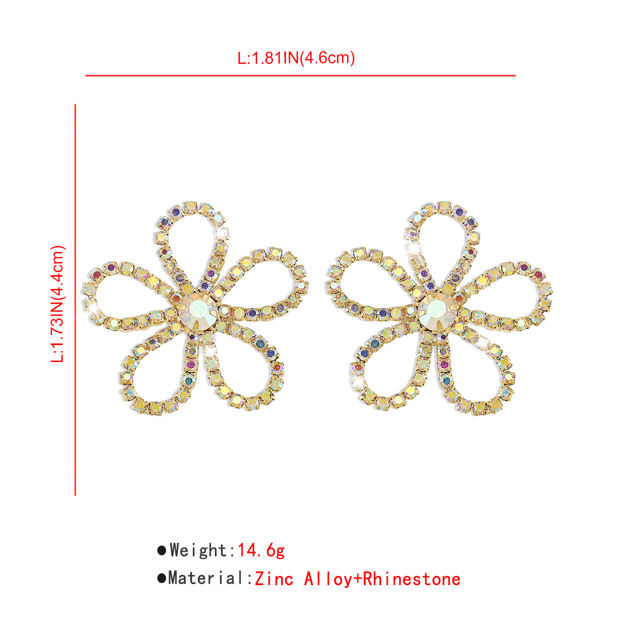 1 Pair Elegant Simple Style Flower Inlay Alloy Zircon Ear Studs display picture 1