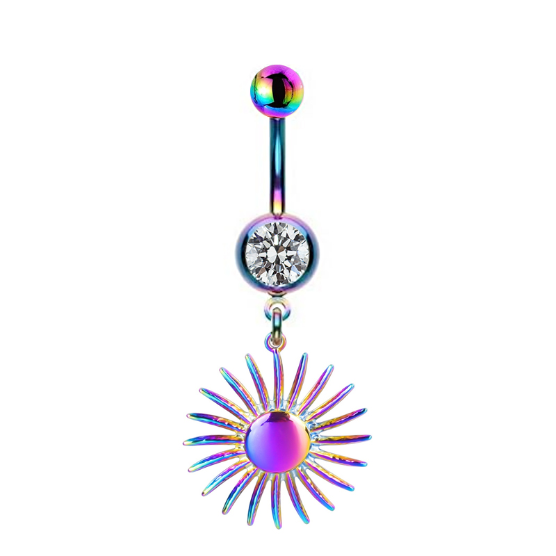 Casual Animal Sun Heart Shape Stainless Steel Copper Rhinestones Belly Ring In Bulk display picture 12