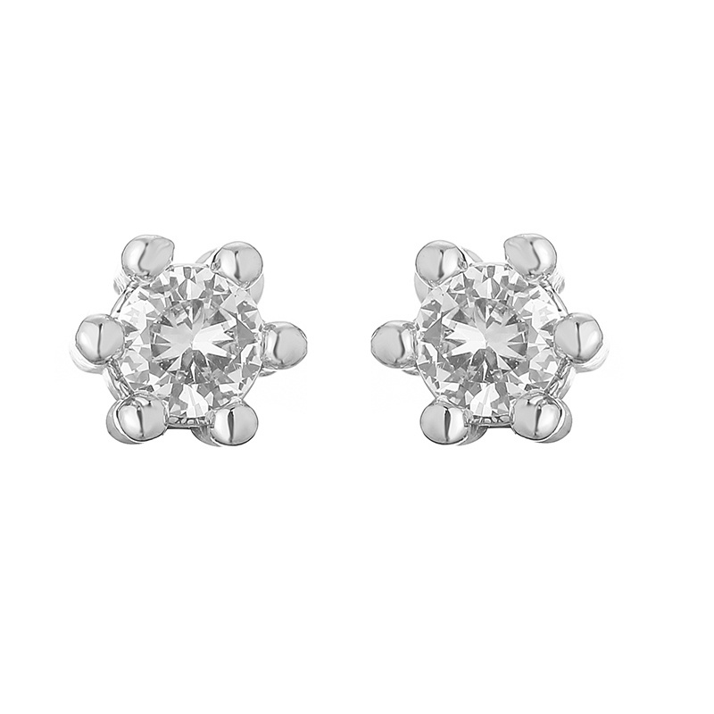 1 Pair Casual Modern Style Round Square Flower Plating Inlay Copper Zircon 18k Gold Plated Ear Studs display picture 12