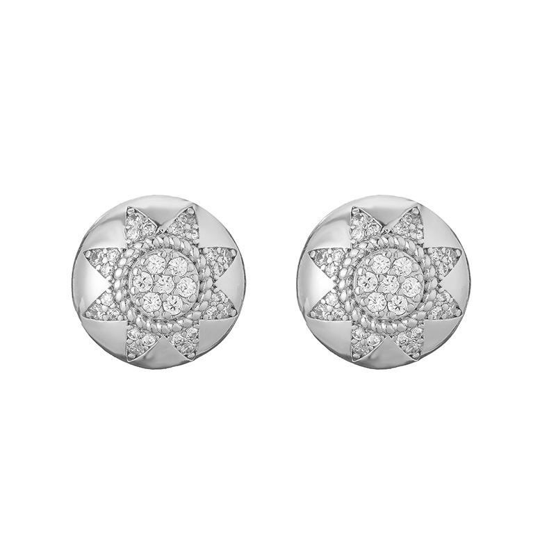 1 Paire Décontractée Style Moderne Rond Carré Fleur Placage Incruster Le Cuivre Zircon Plaqué Or 18k Boucles D'oreilles display picture 17