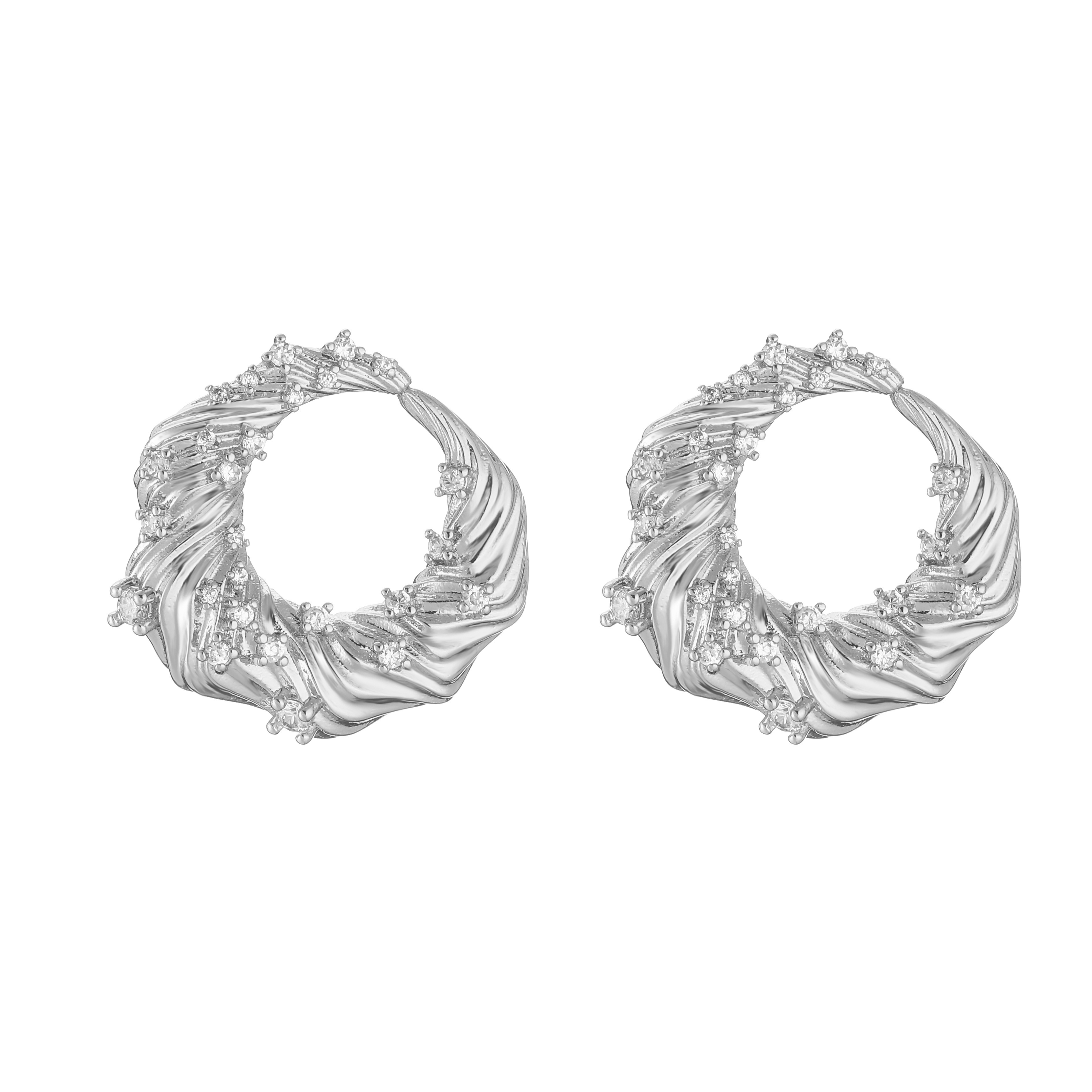 1 Paire Décontractée Style Moderne Rond Carré Fleur Placage Incruster Le Cuivre Zircon Plaqué Or 18k Boucles D'oreilles display picture 22