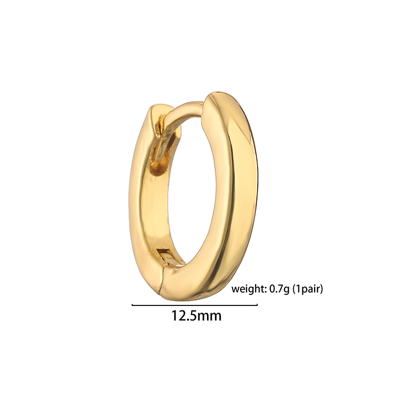 1 Pair Vintage Style Simple Style Round Solid Color Plating Copper 18k Gold Plated Hoop Earrings display picture 8
