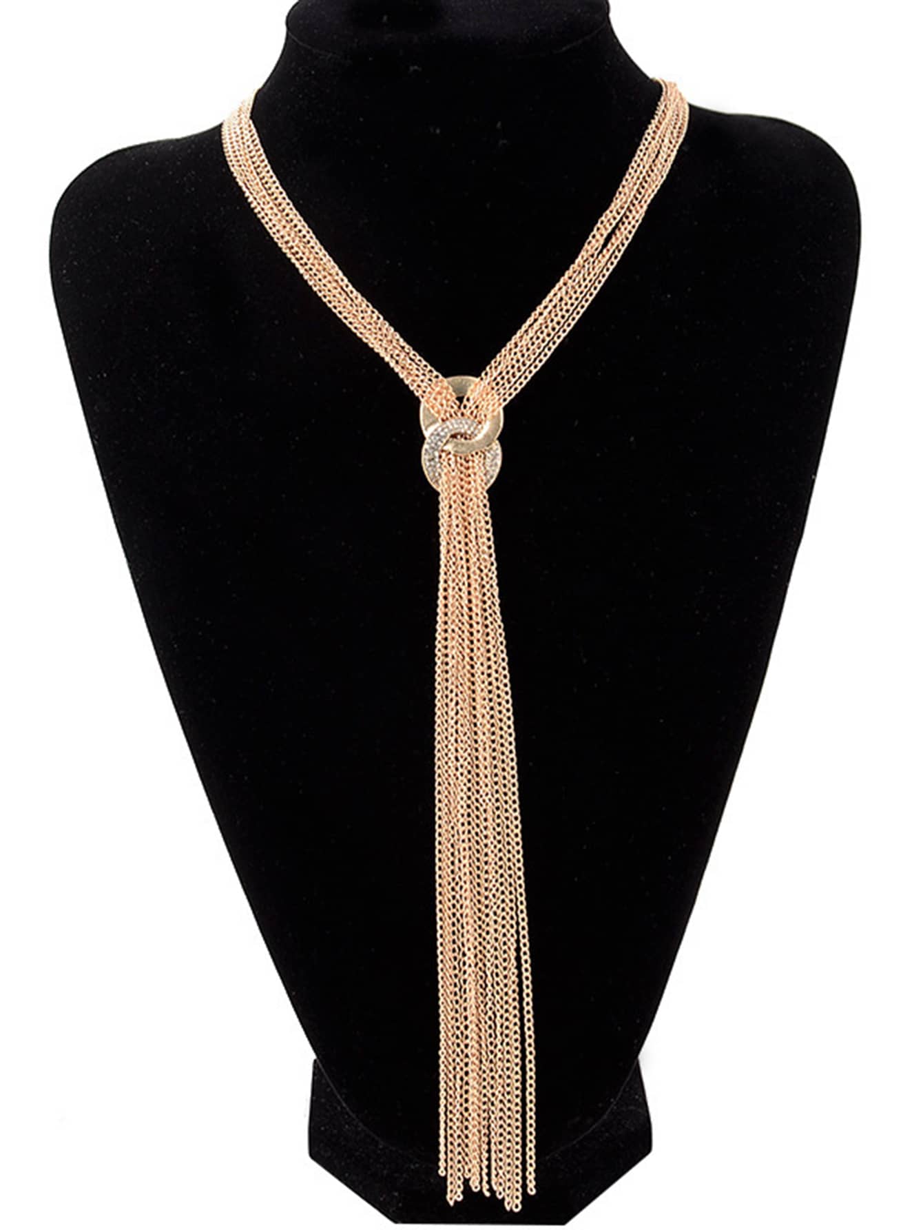 Lady Solid Color Zinc Alloy Tassel Women's Sweater Chain display picture 5