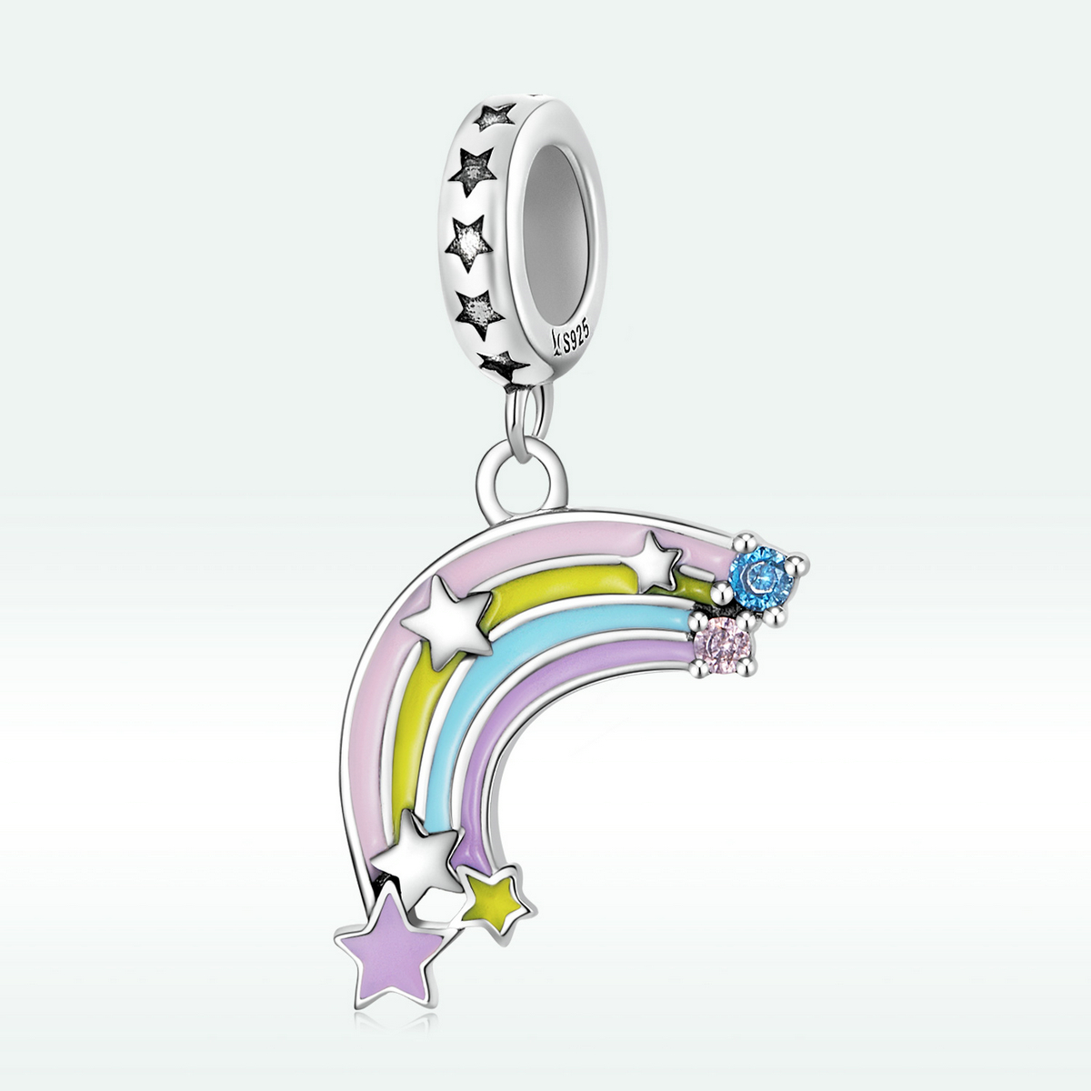 Casual Rainbow Sterling Silver Inlay Zircon Jewelry Accessories display picture 21