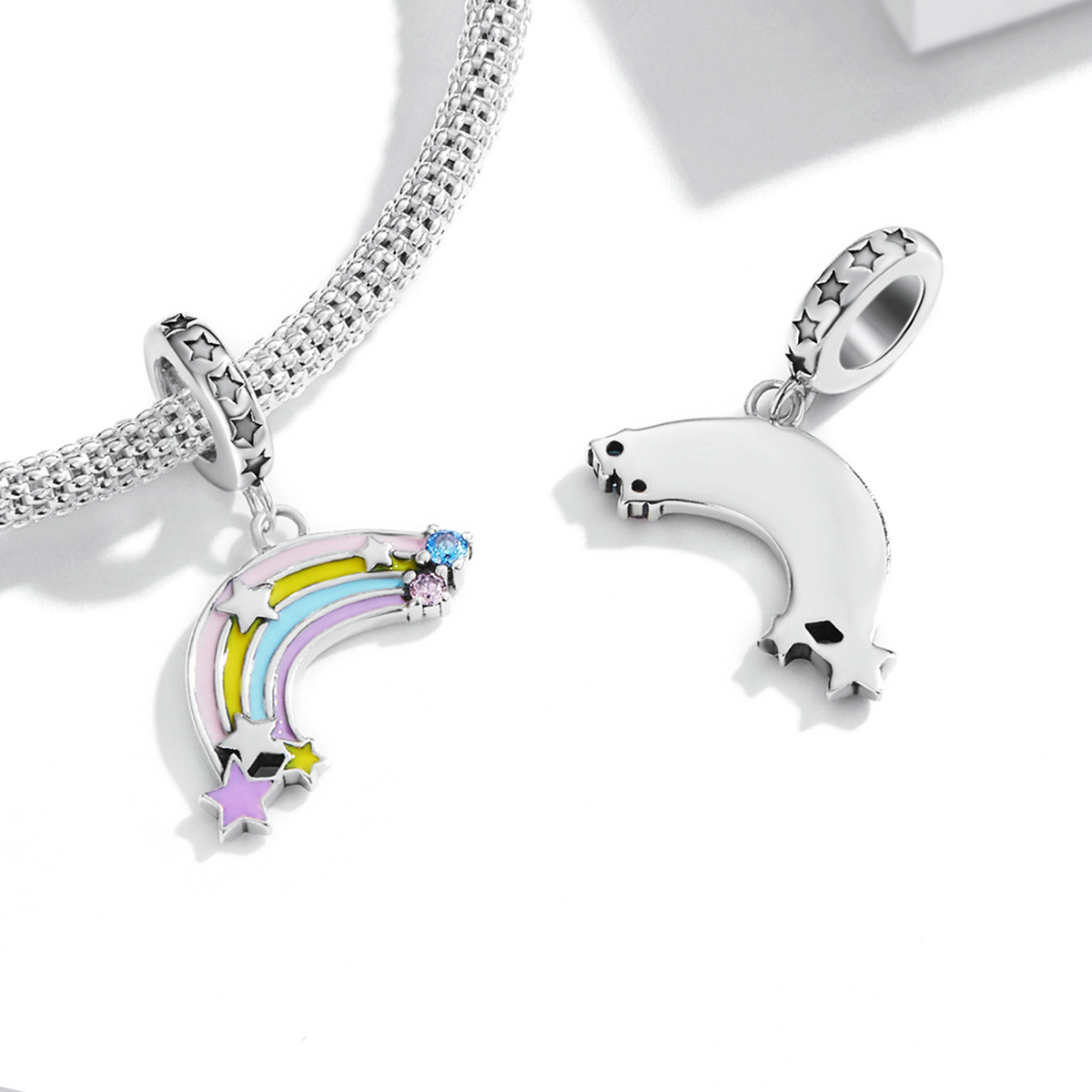 Décontractée Arc-en-ciel Argent Sterling Incruster Zircon Bijoux Accessoires display picture 19