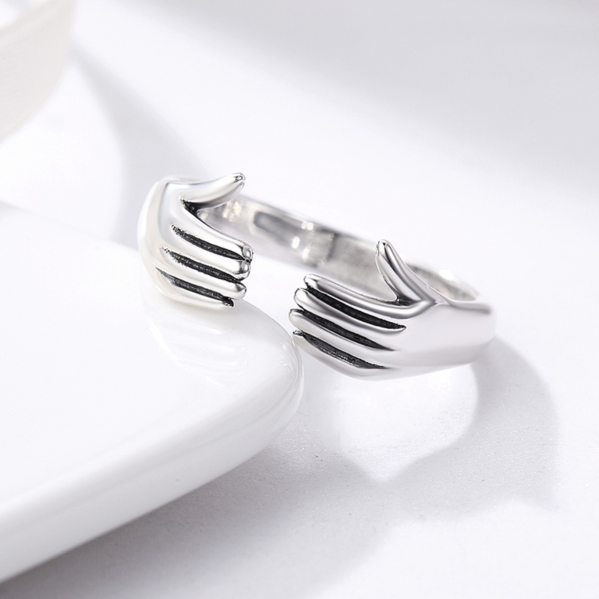 Casual Streetwear Feather Sterling Silver Zircon Open Rings In Bulk display picture 7