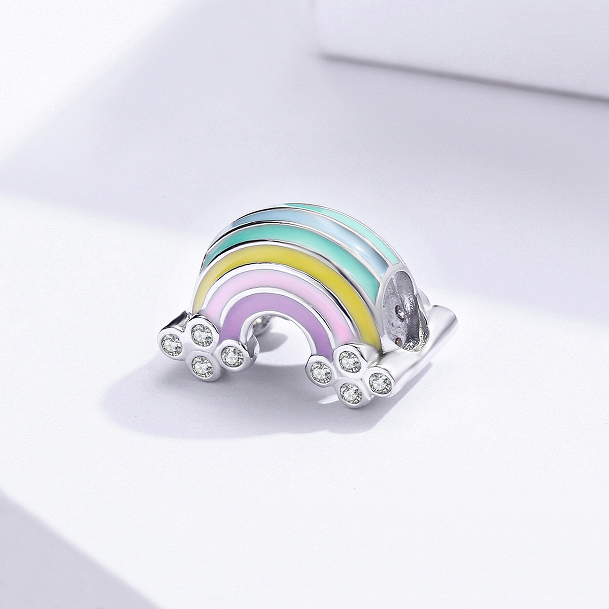Casual Rainbow Sterling Silver Inlay Zircon Jewelry Accessories display picture 59