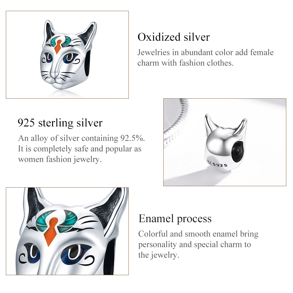 Casual Animal Cat Sterling Silver Inlay Zircon Jewelry Accessories display picture 16