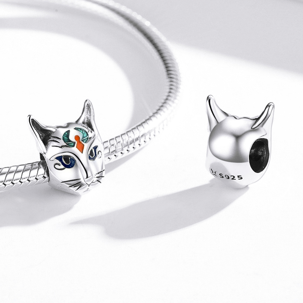 Casual Animal Cat Sterling Silver Inlay Zircon Jewelry Accessories display picture 20
