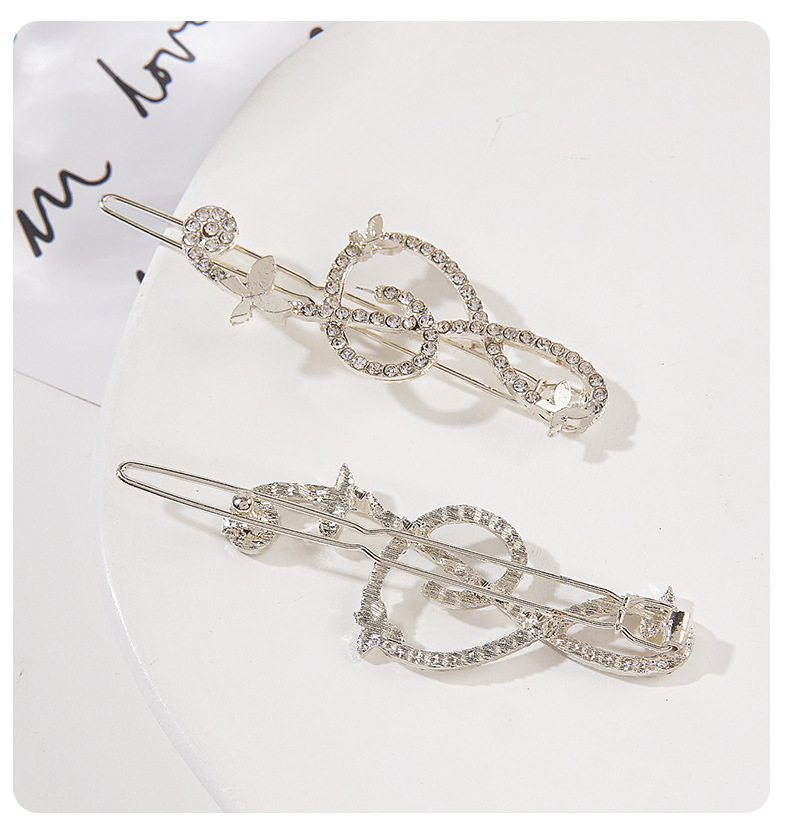 Sweet Solid Color Metal Diamond Hair Clip display picture 3