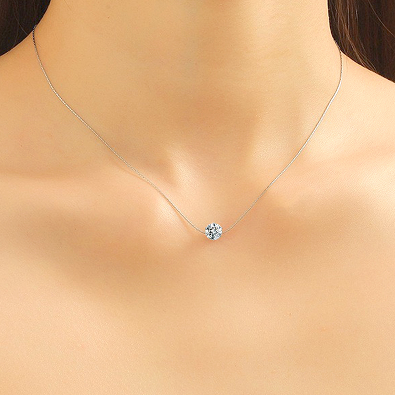 Elegant Geometric Stainless Steel Zircon White Gold Plated Pendant Necklace display picture 3