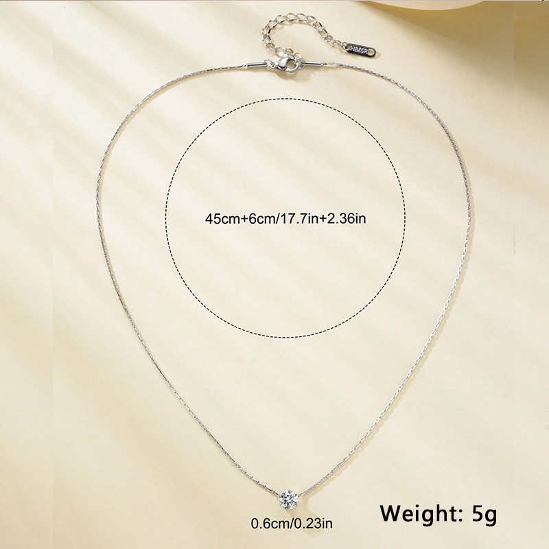 Elegant Geometric Stainless Steel Zircon White Gold Plated Pendant Necklace display picture 5