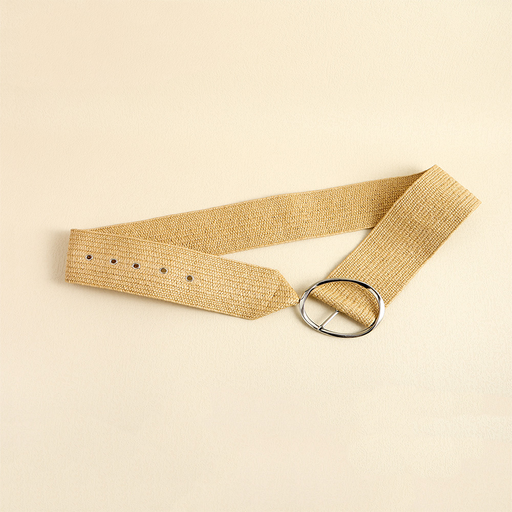Vacation Modern Style Classic Style Solid Color Alloy Straw Buckle Women's Woven Belts display picture 6