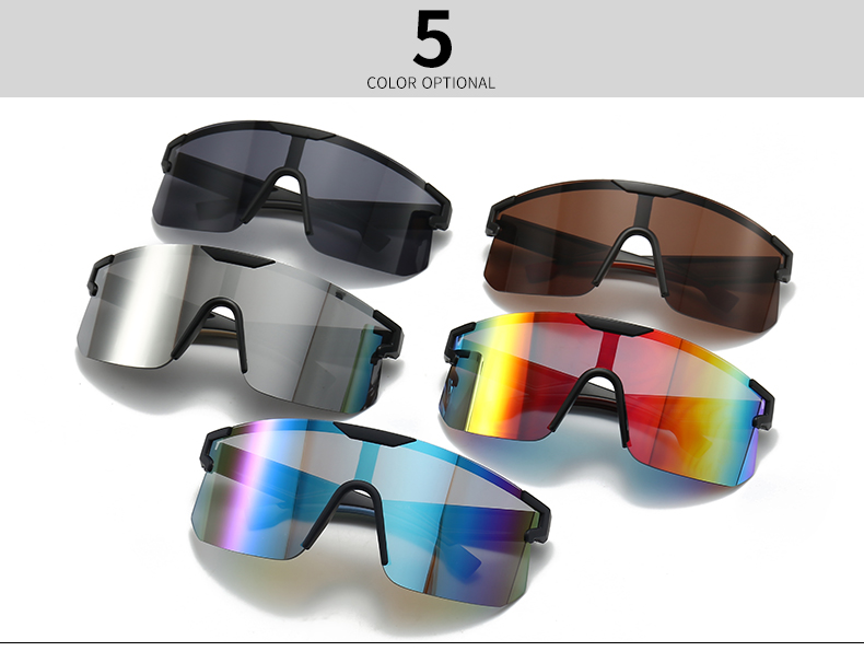 Modern Style Solid Color Pc Special-shaped Mirror Patchwork Half Frame Women's Sunglasses display picture 6