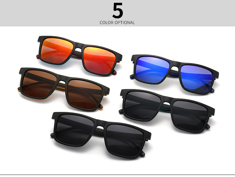 Moderner Stil Einfarbig Pc Quadrat Vollbild Männer Sonnenbrille display picture 5
