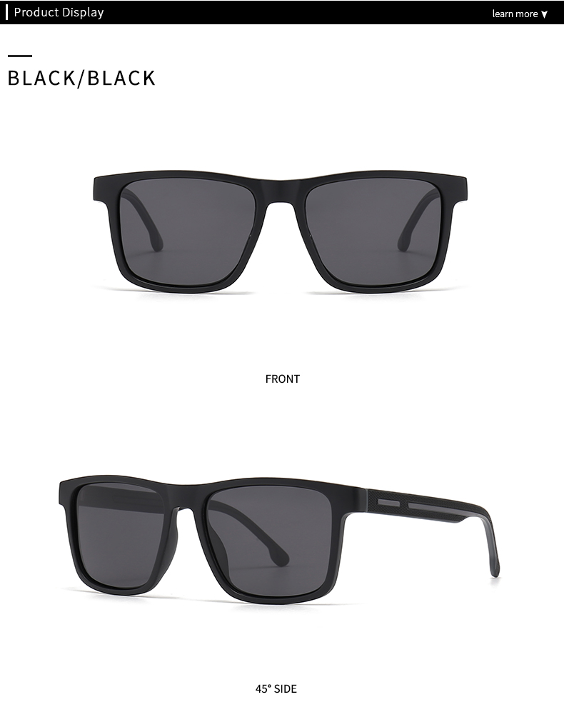 Modern Style Solid Color Pc Square Full Frame Men's Sunglasses display picture 3