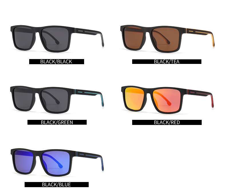 Moderner Stil Einfarbig Pc Quadrat Vollbild Männer Sonnenbrille display picture 2