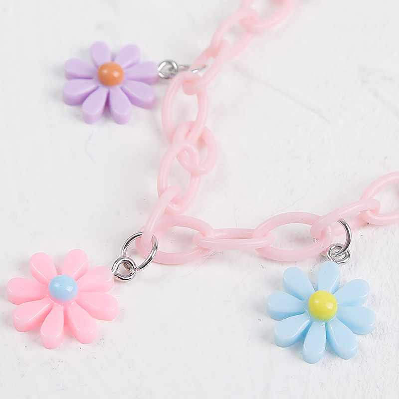 Cute Sweet Flower Arylic Resin Women's Necklace display picture 5