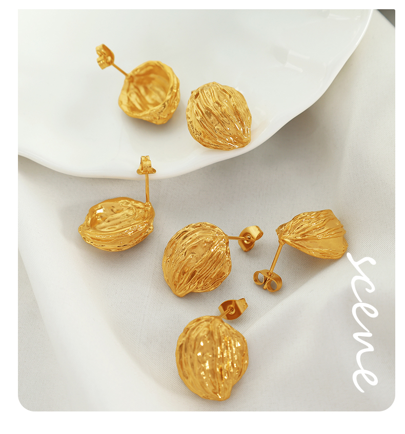1 Pair Vintage Style Simple Style Lines Irregular Plating Pleated Copper 18k Gold Plated Ear Studs display picture 11