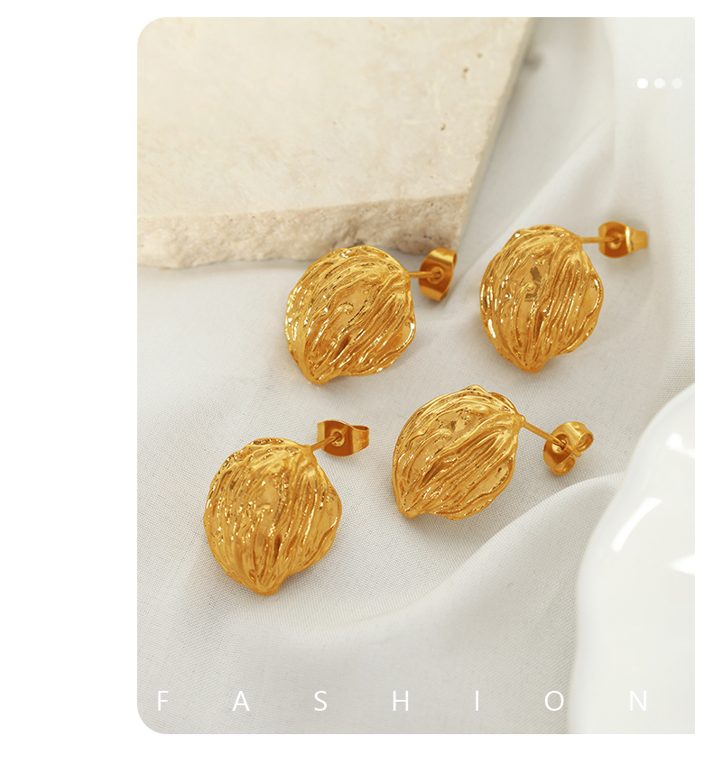 1 Pair Vintage Style Simple Style Lines Irregular Plating Pleated Copper 18k Gold Plated Ear Studs display picture 5