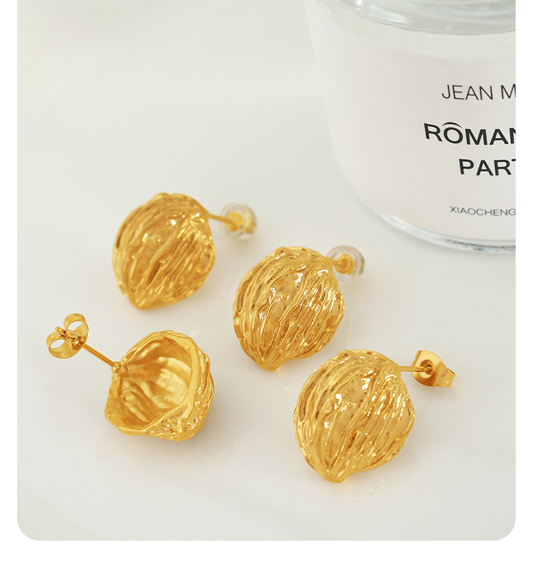 1 Pair Vintage Style Simple Style Lines Irregular Plating Pleated Copper 18k Gold Plated Ear Studs display picture 10