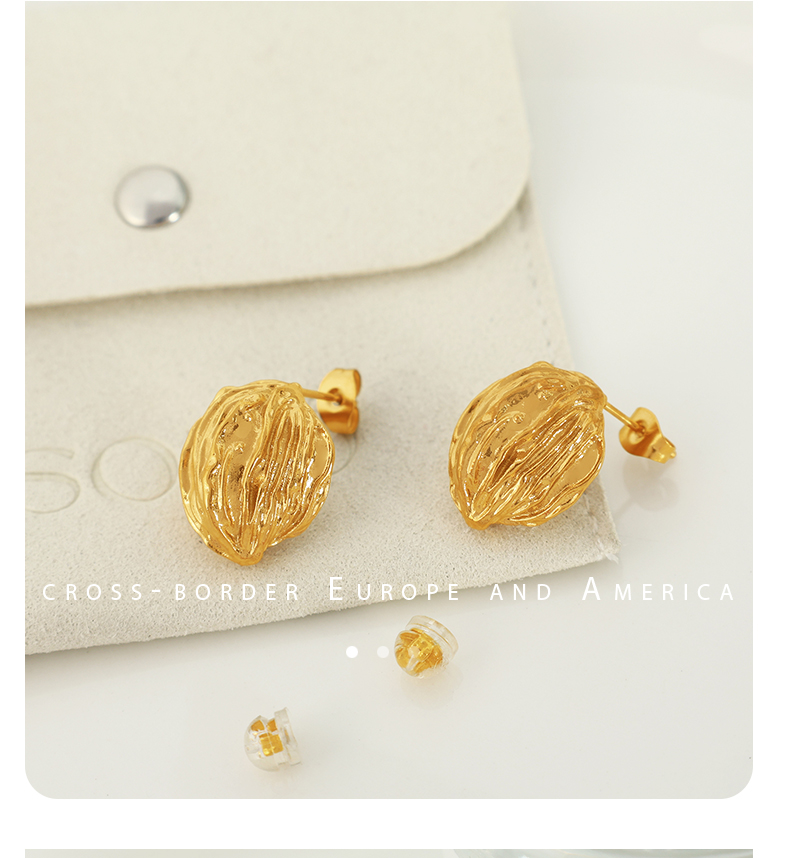 1 Pair Vintage Style Simple Style Lines Irregular Plating Pleated Copper 18k Gold Plated Ear Studs display picture 7