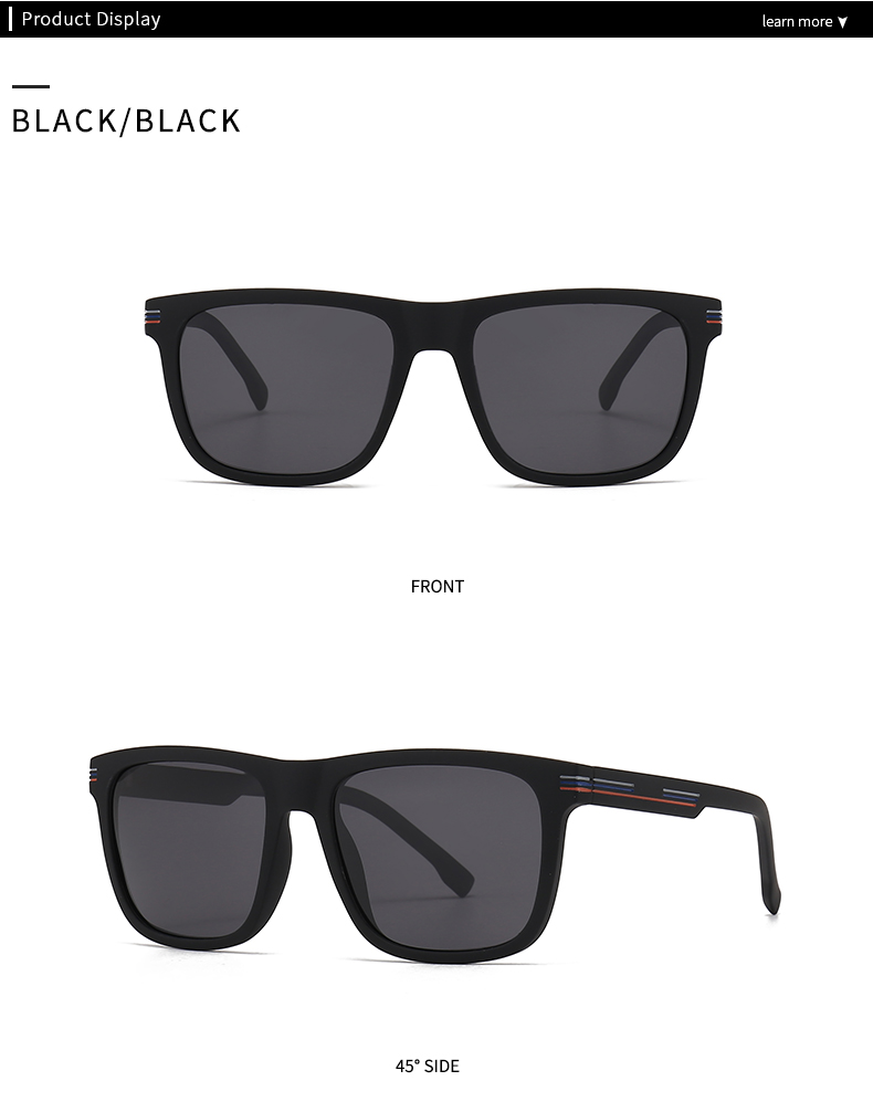 Modern Style Solid Color Pc Square Full Frame Men's Sunglasses display picture 2