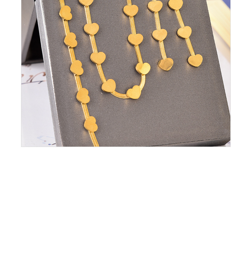 Edelstahl 304 18 Karat Vergoldet Elegant Einfacher Stil Überzug Herzform Schmuck-Set display picture 5