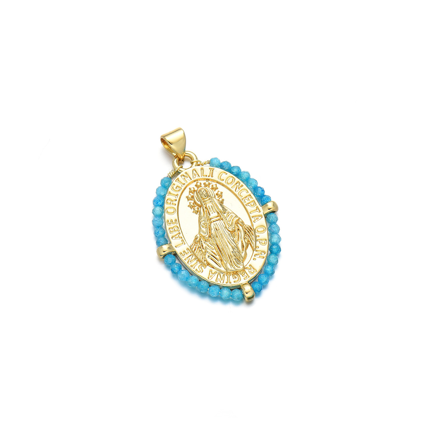 1 Piece Basic Virgin Mary Copper Beaded Plating Pendant Jewelry Accessories display picture 6