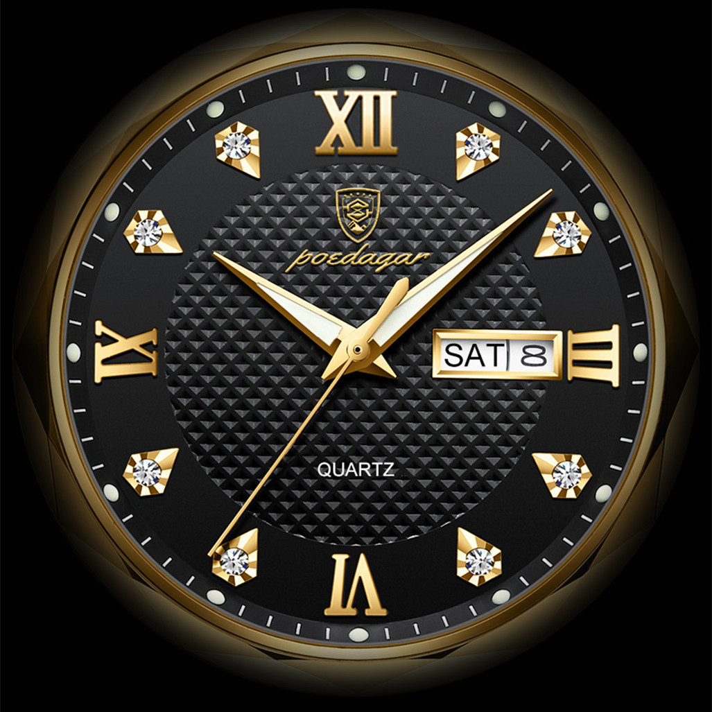 Unternehmen Geometrisch Schmetterlings-doppelverschluss Quarz Männer Uhren display picture 2