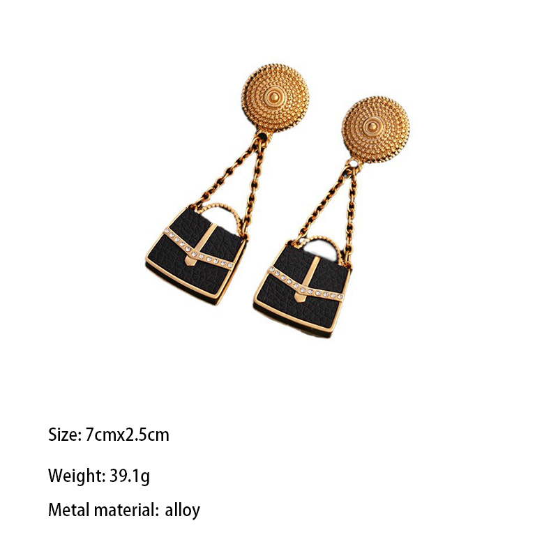 1 Pair Glam Retro Bag Plating Alloy 18k Gold Plated Drop Earrings display picture 5