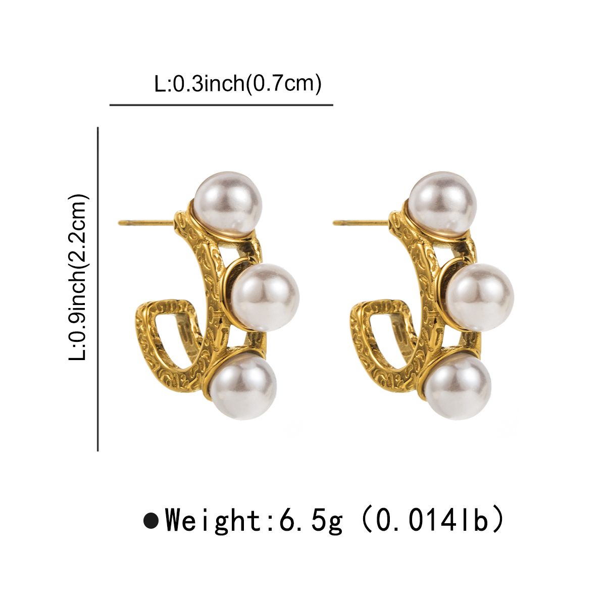 1 Pair Vintage Style Modern Style Simple Style Flower Inlay Stainless Steel Artificial Pearls Earrings display picture 7