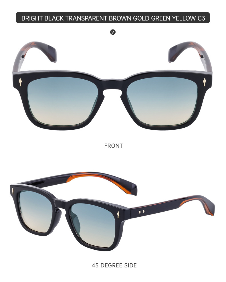 Streetwear Solid Color Pc Square Full Frame Men's Sunglasses display picture 16