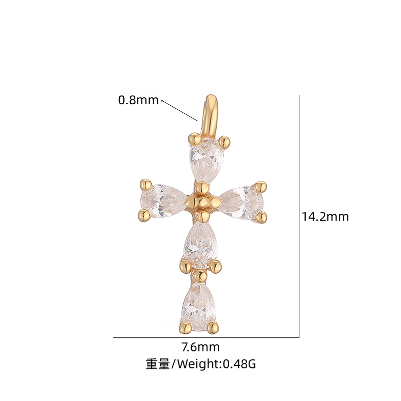 1 Piece Simple Style Cross Sterling Silver Plating Inlay Pendant Jewelry Accessories display picture 4
