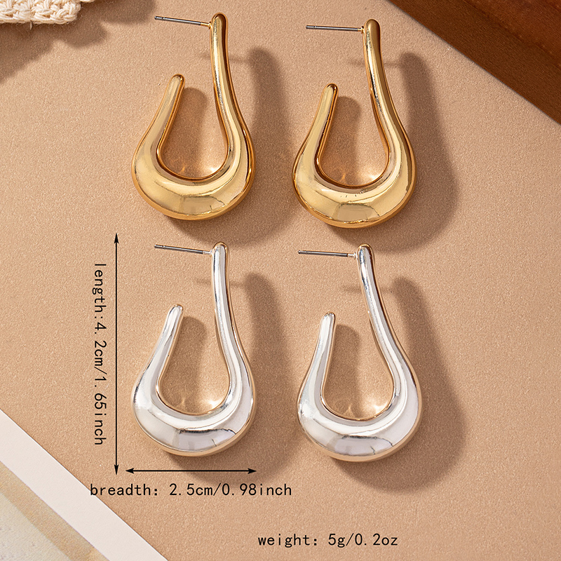 1 Pair Elegant Simple Style U Shape Plating Arylic 14k Gold Plated Silver Plated Drop Earrings display picture 4