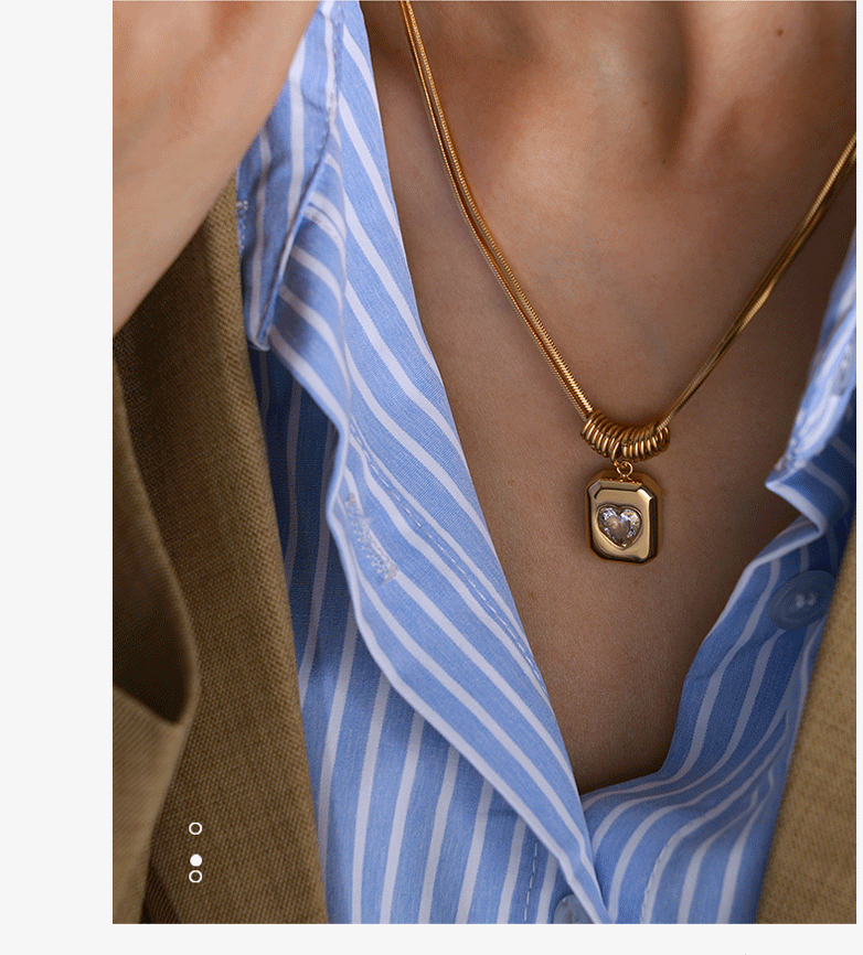 Vintage-stil Einfacher Stil Herzform Titan Stahl 18 Karat Vergoldet Halskette Mit Anhänger display picture 4