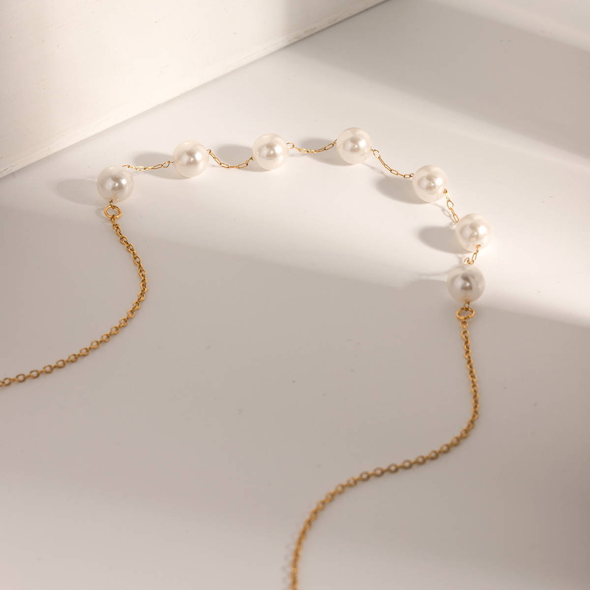 Style Ig Perle Acier Inoxydable Plaqué Or 18k Collier display picture 5