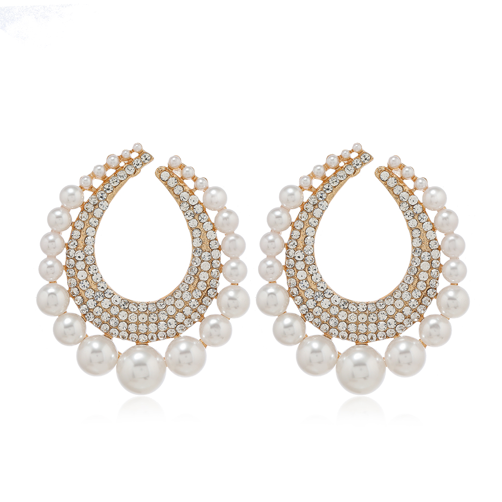 1 Pair Elegant Glam Geometric Alloy Rhinestones Ear Studs display picture 3