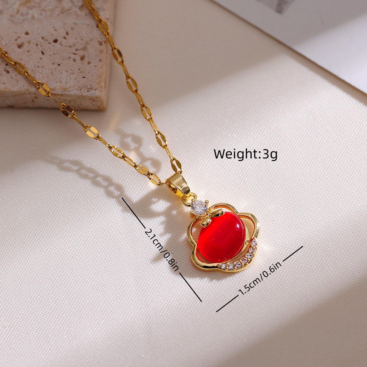 Elegant Glam Geometric Copper Plating Inlay Rhinestones Opal 18k Gold Plated Pendant Necklace display picture 5