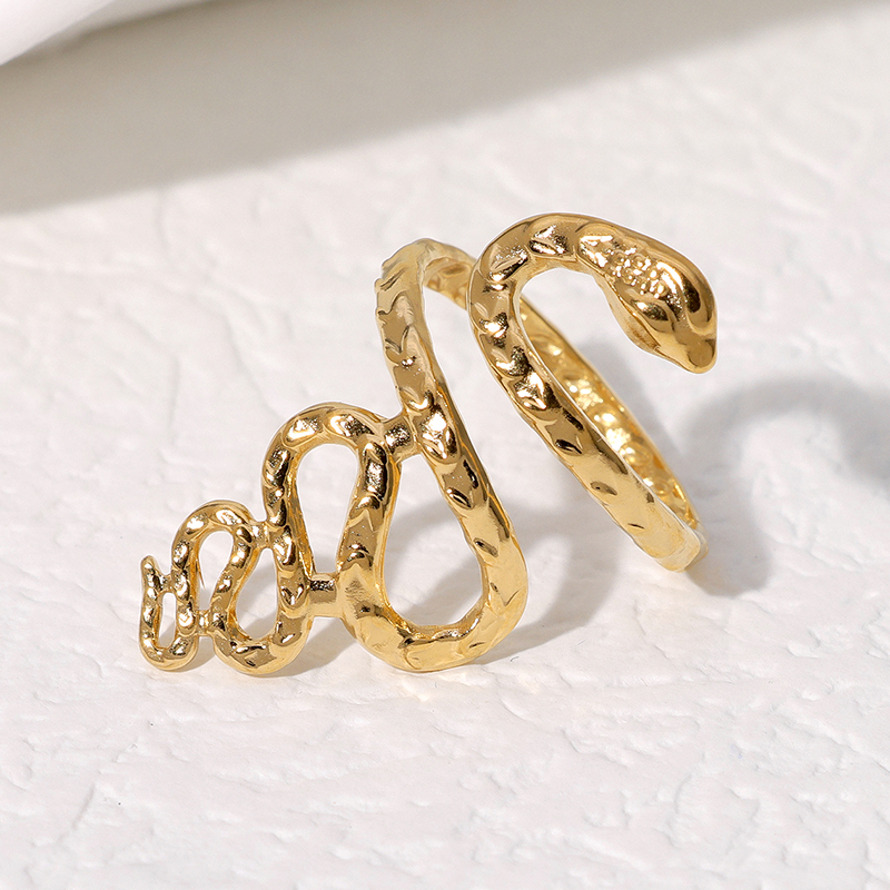 304 Stainless Steel 18K Gold Plated Elegant Simple Style Plating Snake Open Rings display picture 3